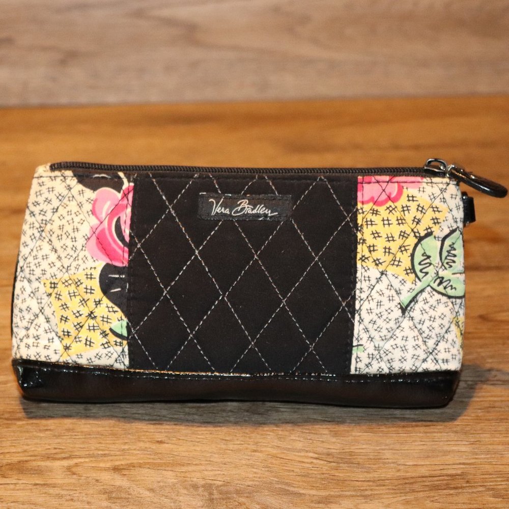Vera Bradley Wristlet - Patchwork Collection Black/Floral